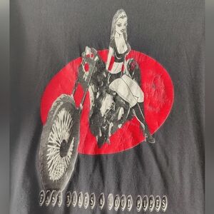 Girl On A Motorcycle Ground Pound Biker Vintage Graphic Tee